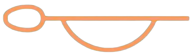 Symbole orange avec ovale et ligne